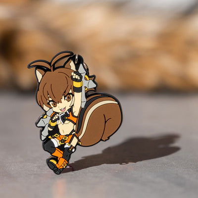 Image showcasing the Makoto keychain with a background of softly blurred fur elements, adding a tactile and aesthetic touch.