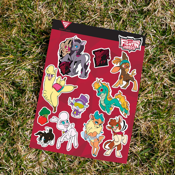 Them's Fightin' Herds - Stampede Sticker Sheet - Eighty Sixed