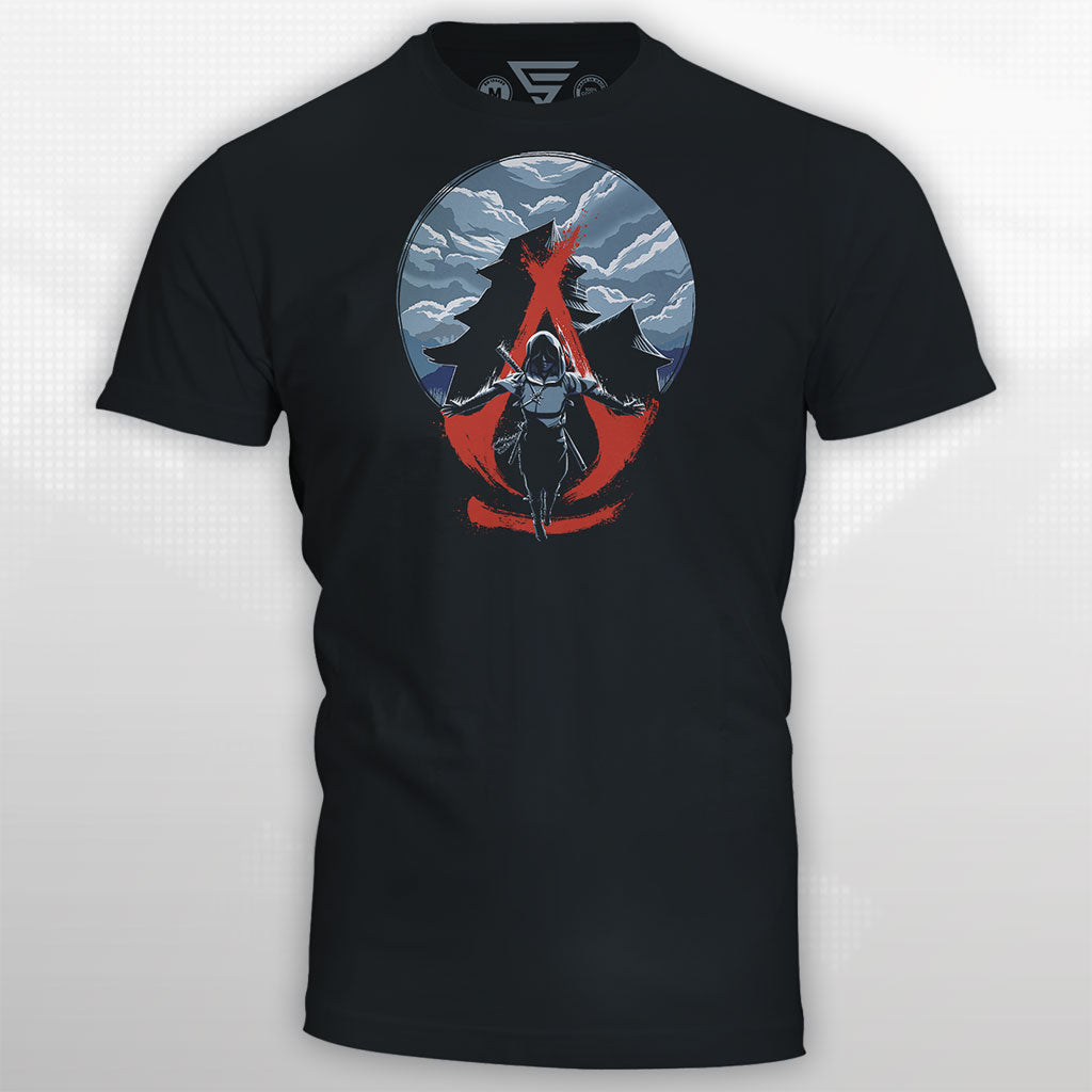 Assassin's Creed Shadows Naoe Leap of Faith t-shirt in dark navy