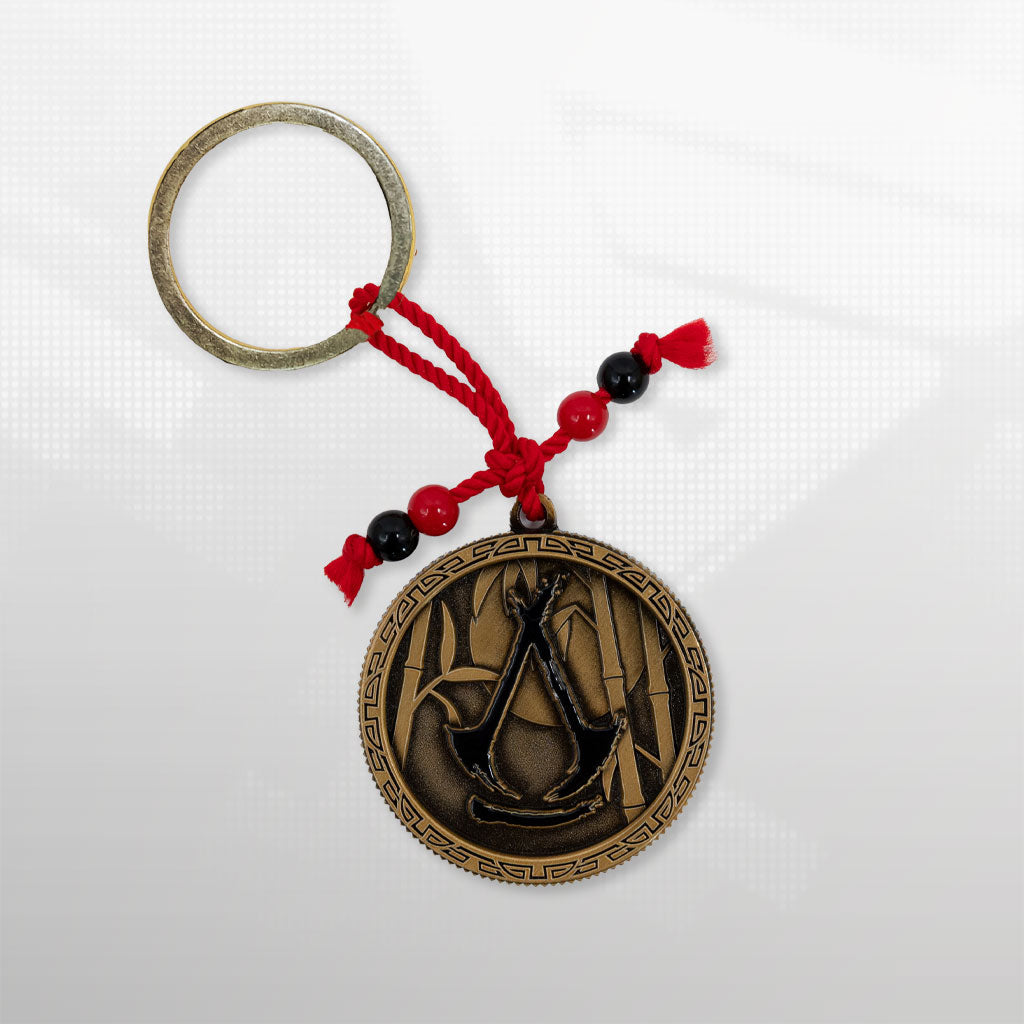 Official Assassin’s Creed Shadows keychain collectible, dual design