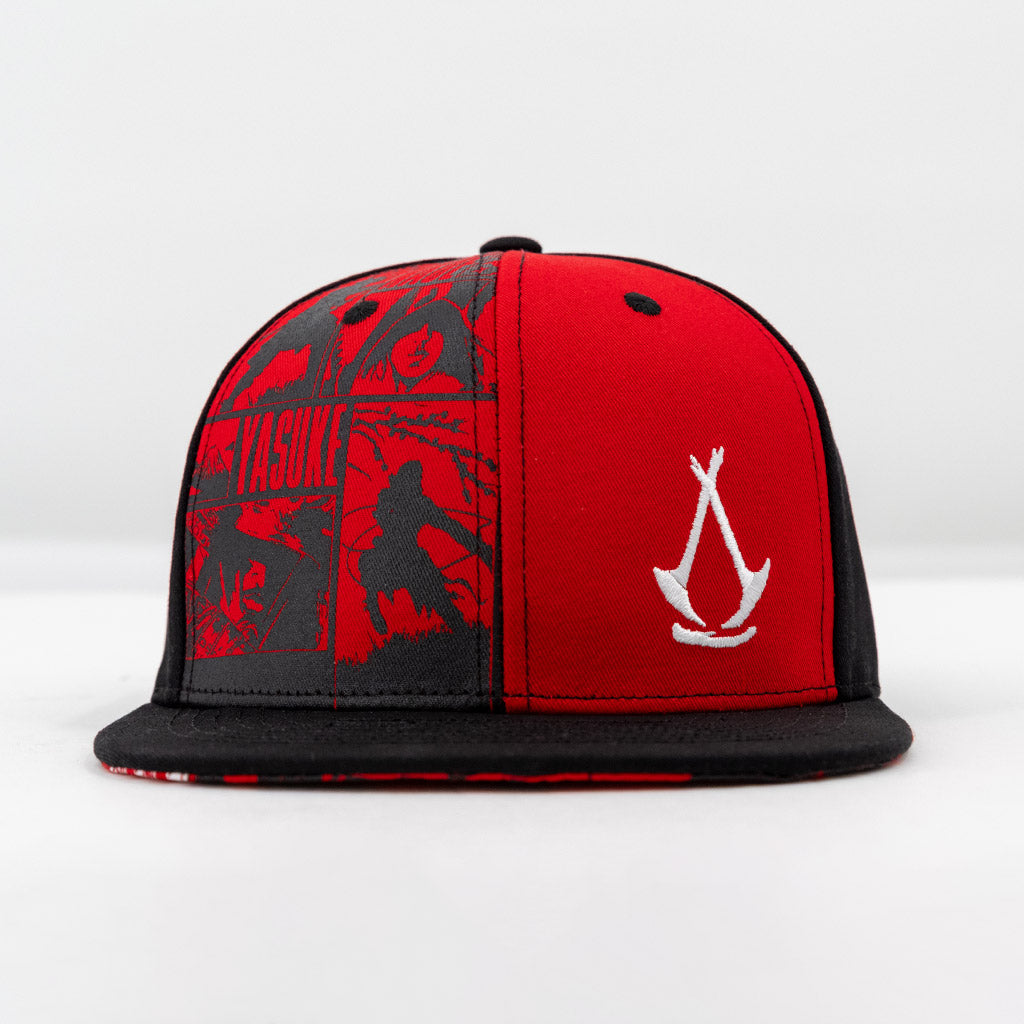 Assassin's Creed Shadows snapback hat featuring Yasuke and Naoe