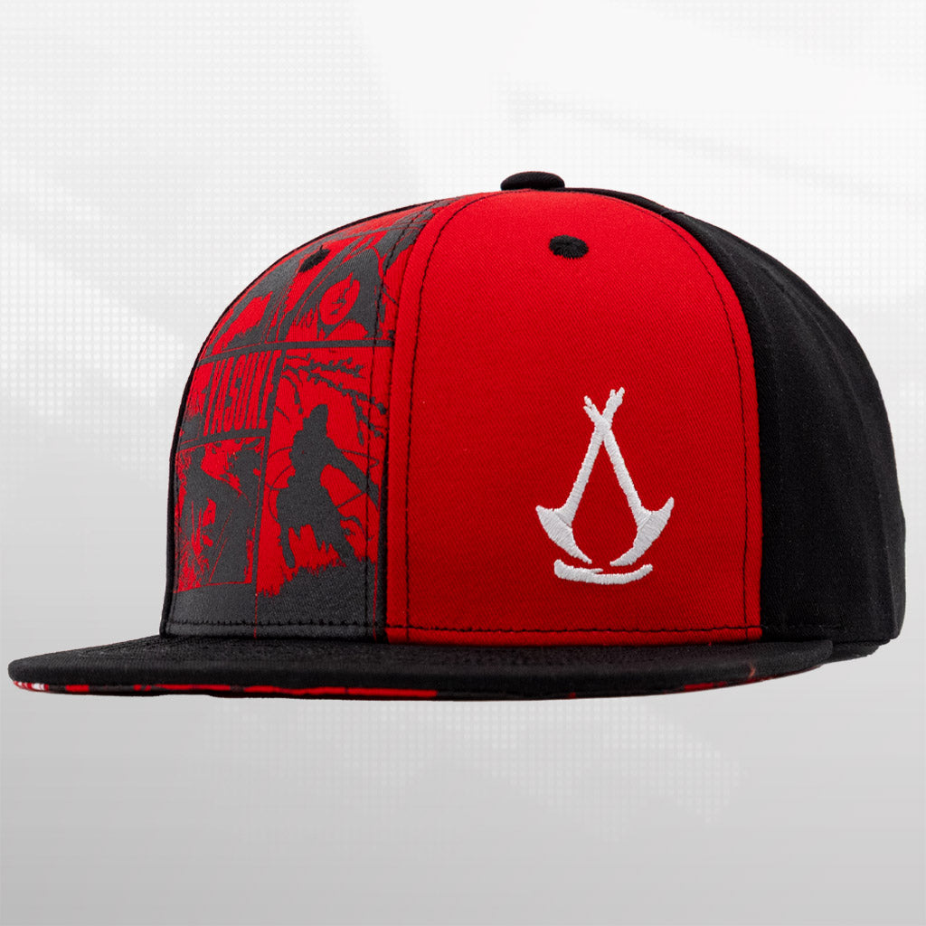 Assassin's Creed Shadows snapback hat featuring Yasuke and Naoe