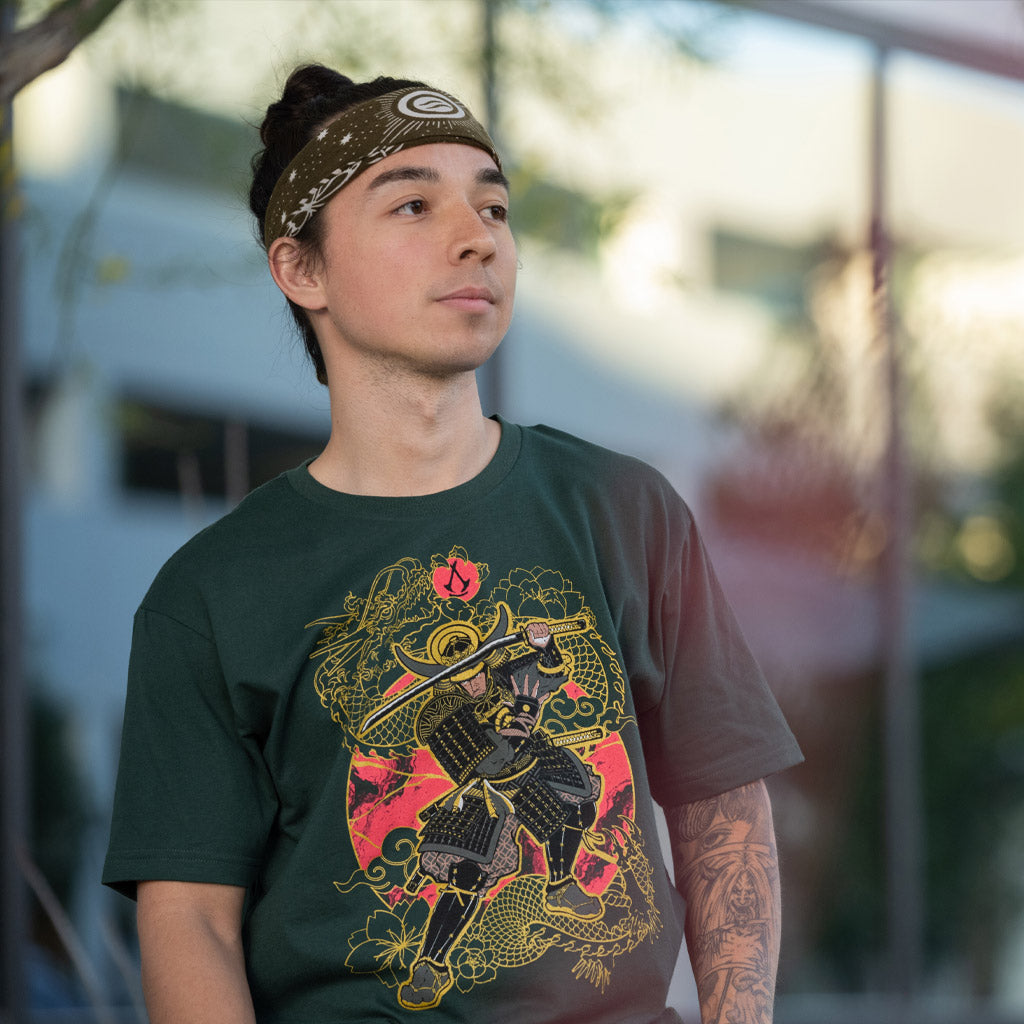 Assassin's Creed Shadows Yasuke t-shirt in dark green cotton