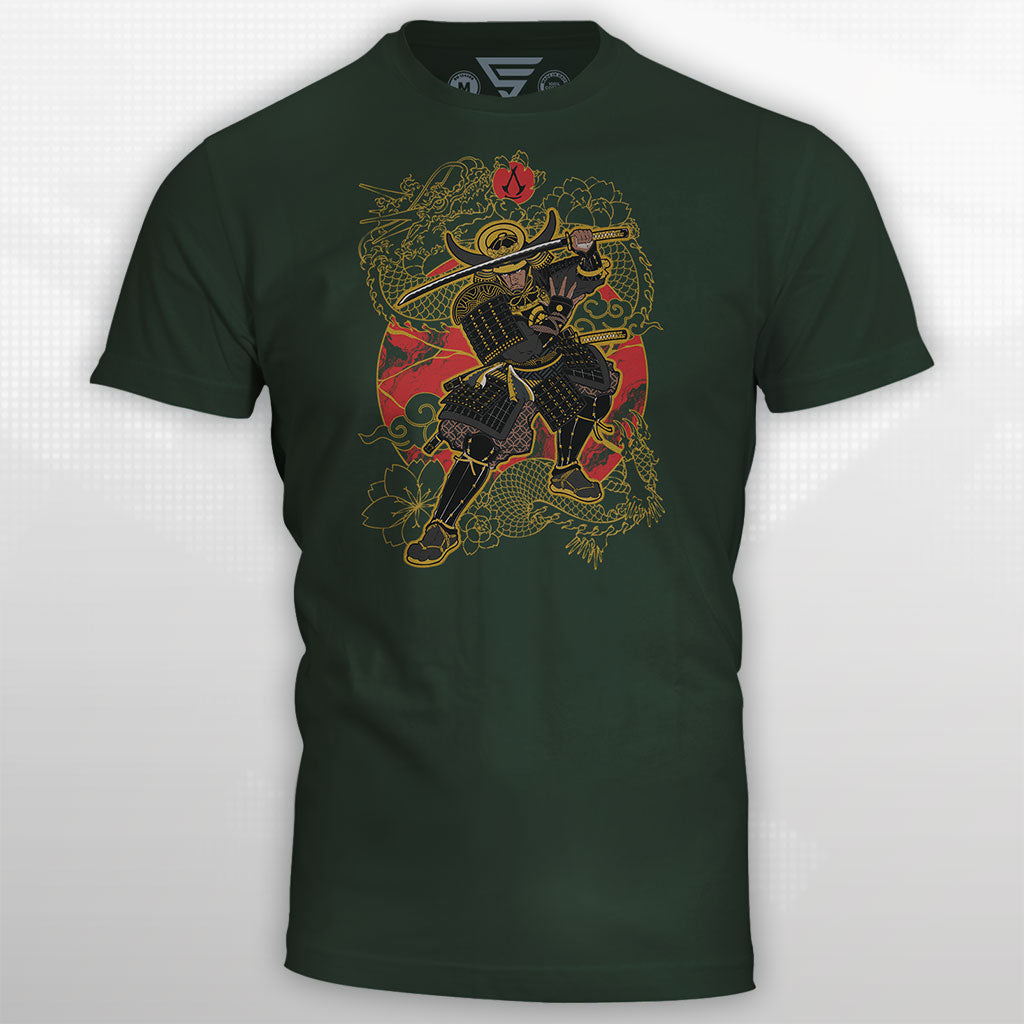 Assassin's Creed Shadows Yasuke t-shirt in dark green cotton