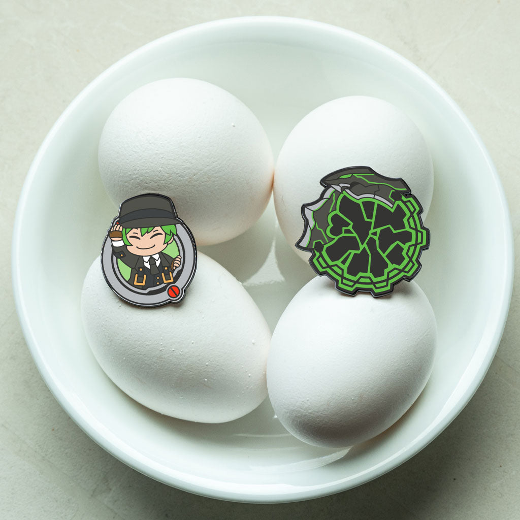 Blazblue Hazama and Ouroboros enamel pins - limited run.