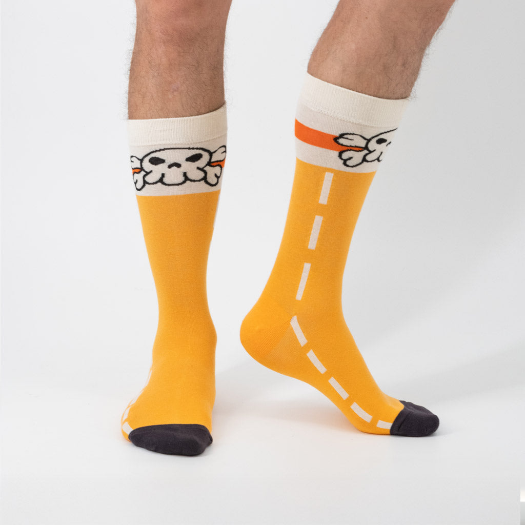 Eighty Sixed Guilty Gear May crew socks featuring nautical character artwork