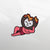 The Shin Megami Tensei V Lazy Miman pin set on a pixellated background.