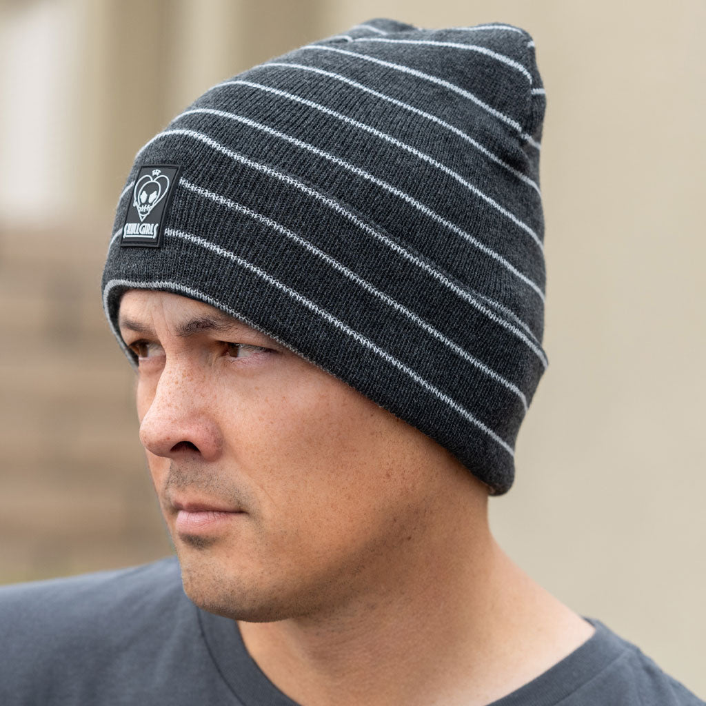 BIG SKULL BEANIE - P STRIPPED