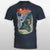 Street Fighter King's Court T-Shirt mockup in a light navy. By Eighty Sixed.
