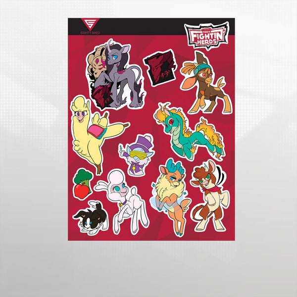 Them's Fightin' Herds - Stampede Sticker Sheet - Eighty Sixed