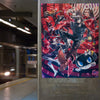 Persona 5 Metaverse poster photo in a subway station.
