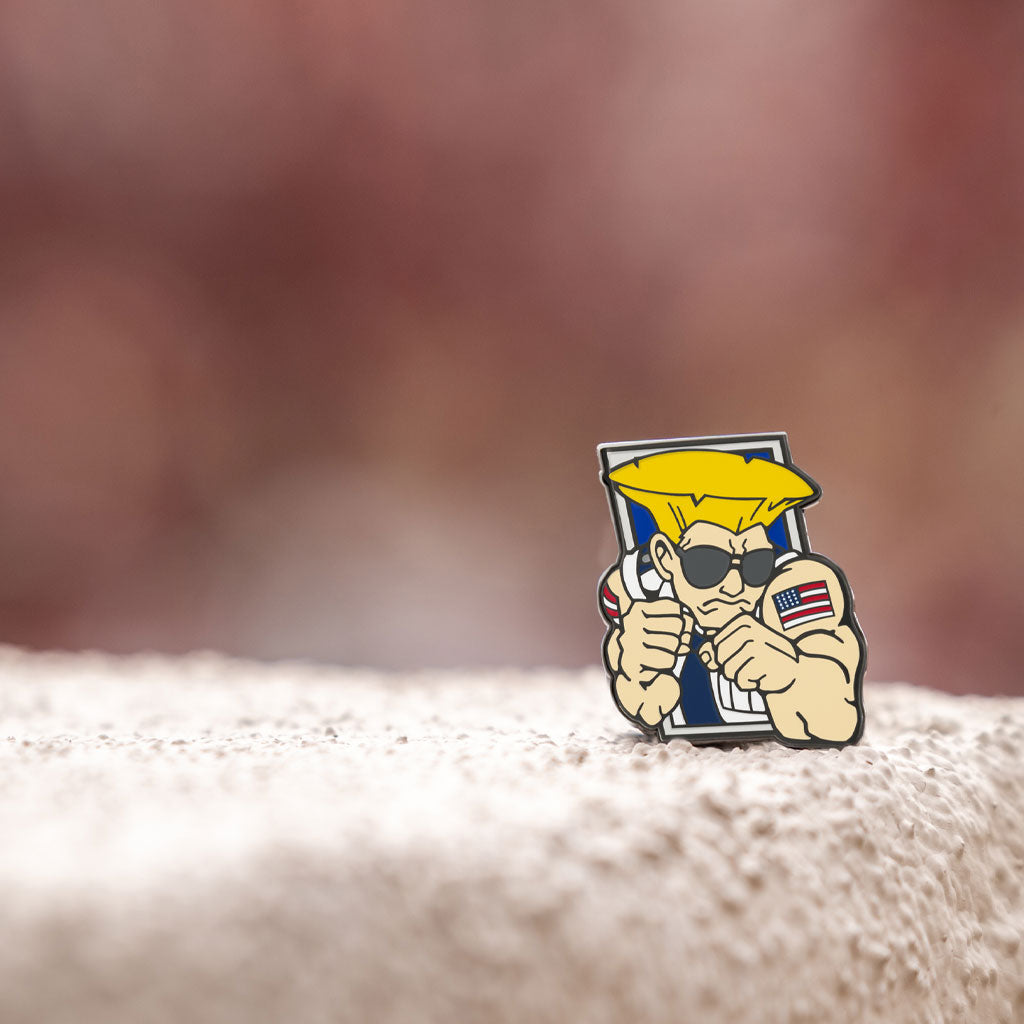 Street Fighter limited edition pin featuring Guile by Eighty Sixed