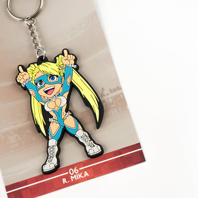 Street Fighter R. Mika keychain with packaging