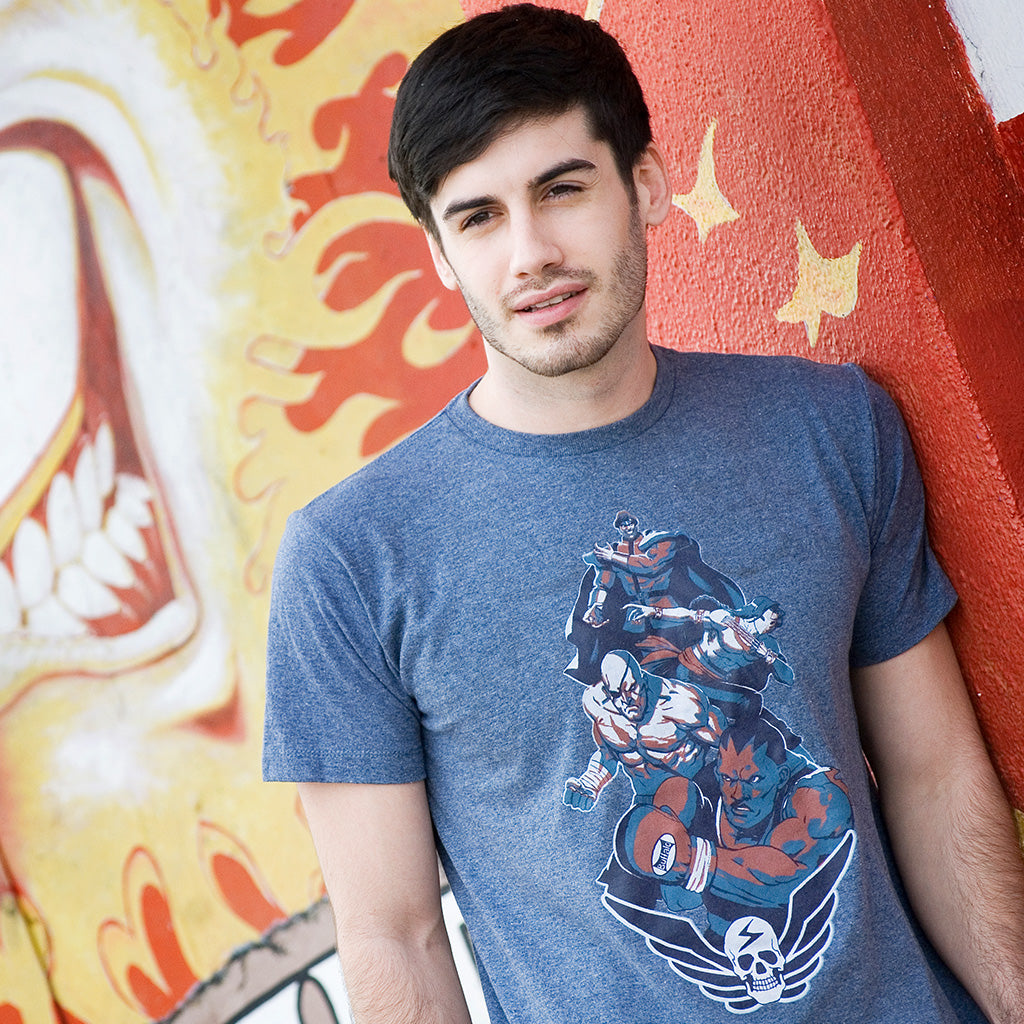 Balrog, Sagat, Vega and Bison make for some super tough opponents in our Street FIghter tee. By Eighty Sixed